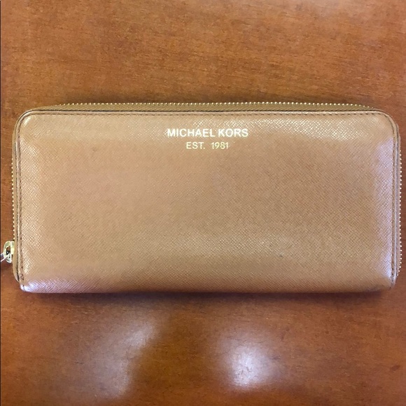 Michael Kors Handbags - Camel Michael Kors zip around wallet